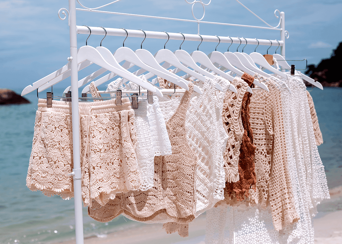 delicate clothes being air dried outside