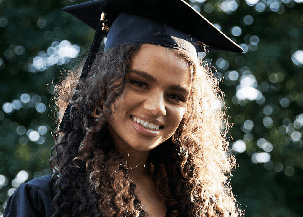 Girl smiling graduation makeup
