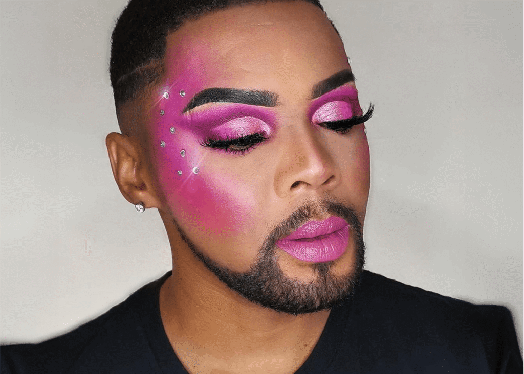 Glitz and glam male pink & purple eyeshadow