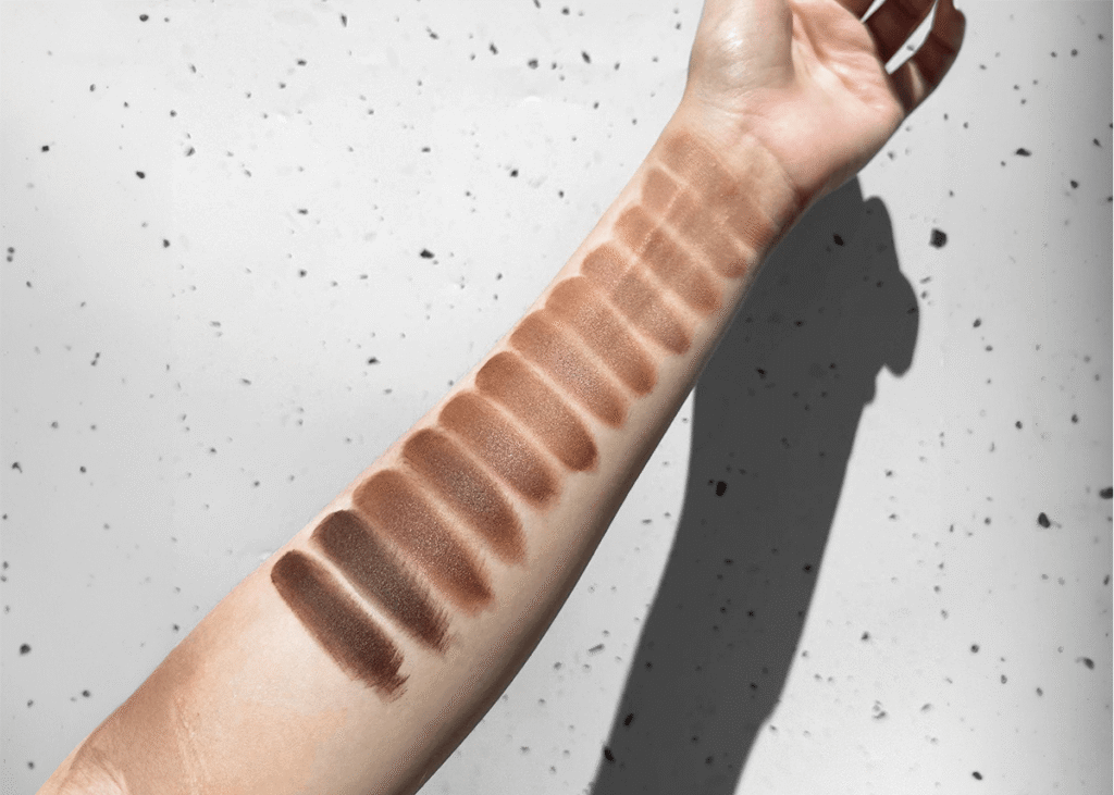 Arm with bronzer swatches
